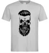 Мужская футболка Череп з бородою Серый фото