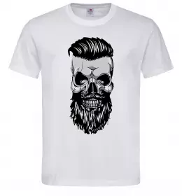 Мужская футболка Череп з бородою Белый фото