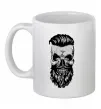 Чашка керамическая Череп з бородою Белый фото