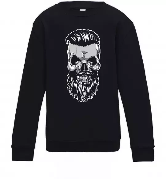 Детский Свитшот Череп з бородою Черный фото