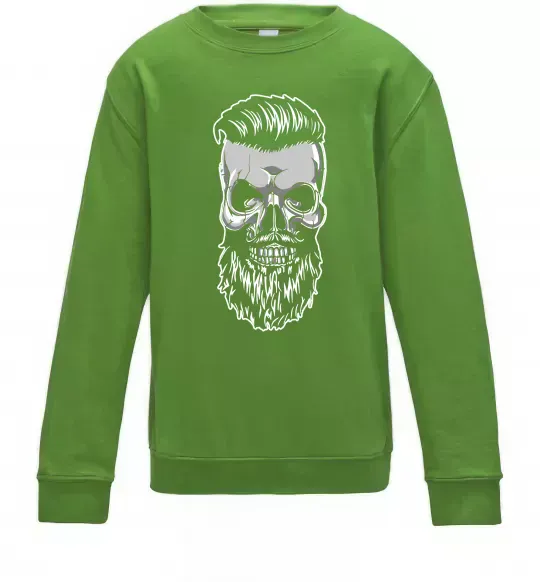 Детский Свитшот Череп з бородою Лаймовый фото