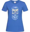 Женская футболка Череп з бородою Ярко-синий фото