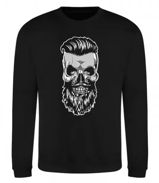 Свитшот Череп з бородою Черный фото