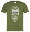 Мужская футболка Череп з бородою Оливковый фото