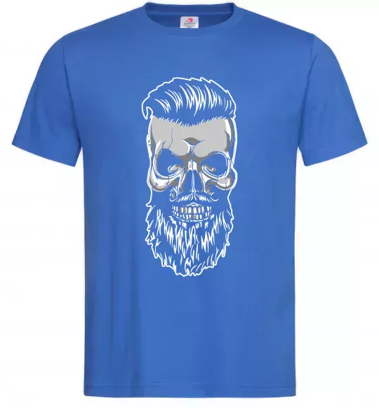 Мужская футболка Череп з бородою Ярко-синий фото