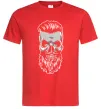 Мужская футболка Череп з бородою Красный фото
