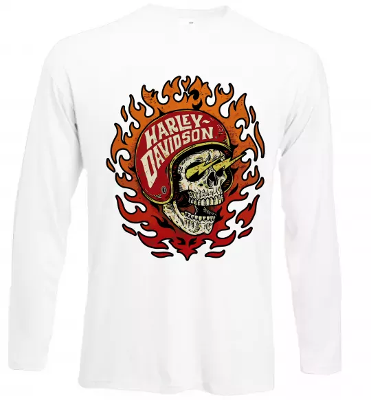 Лонгслив Harley Davidson skull Белый фото