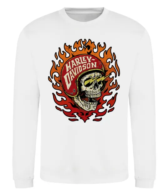 Свитшот Harley Davidson skull Белый фото