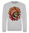 Свитшот Harley Davidson skull Серый меланж фото