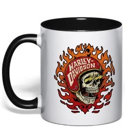 Чашка с цветной ручкой Harley Davidson skull