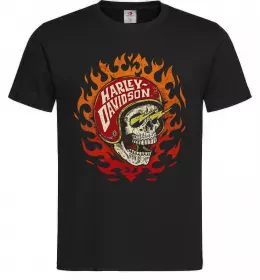 Мужская футболка Harley Davidson skull Черный фото