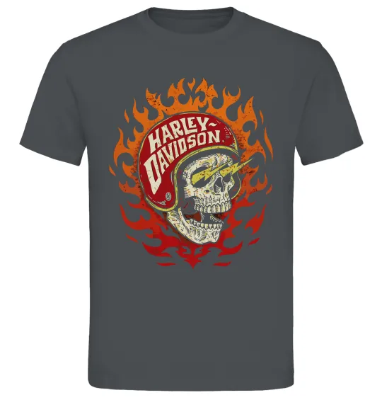 Мужская футболка Harley Davidson skull Графит фото