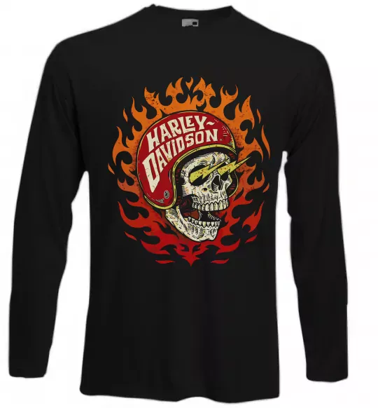 Лонгслив Harley Davidson skull Черный фото