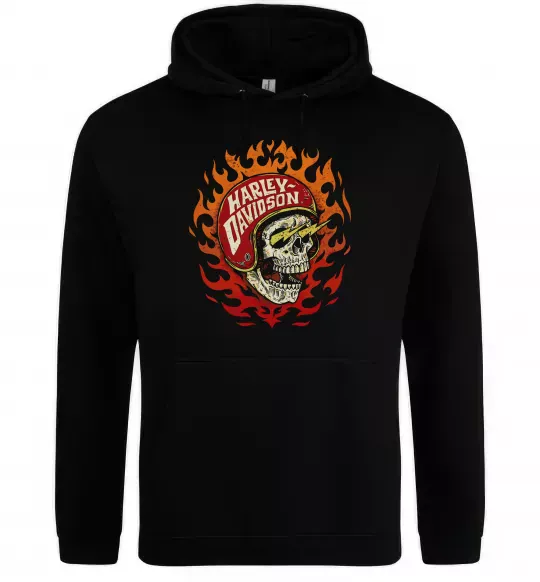 Жіноча толстовка (худі) Harley Davidson skull Чорний фото