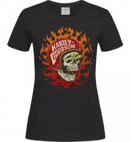 Жіноча футболка Harley Davidson skull Чорний фото