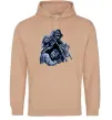 Чоловіча толстовка (худі) Скелет на байку Пісочний фото