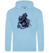 Женская толстовка (худи) Скелет на байку Голубой фото
