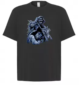 Футболка Оверсайз Скелет на байку Черный фото