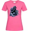 Жіноча футболка Скелет на байку Яскраво-рожевий фото