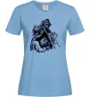 Жіноча футболка Скелет на байку Блакитний фото