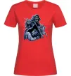 Жіноча футболка Скелет на байку Червоний фото