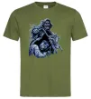 Мужская футболка Скелет на байку Оливковый фото
