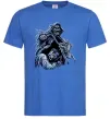 Мужская футболка Скелет на байку Ярко-синий фото