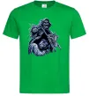 Мужская футболка Скелет на байку Зеленый фото