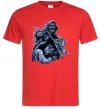 Мужская футболка Скелет на байку Красный фото