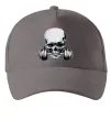 Кепка Череп з гантелею Серый фото
