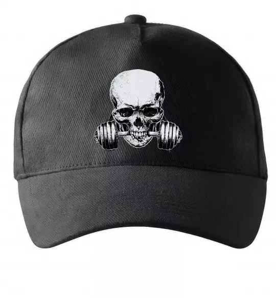 Кепка Череп з гантелею Чорний фото