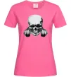 Жіноча футболка Череп з гантелею Яскраво-рожевий фото