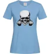 Жіноча футболка Череп з гантелею Блакитний фото