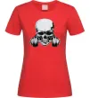 Жіноча футболка Череп з гантелею Червоний фото