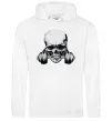 Чоловіча толстовка (худі) Череп з гантелею Білий фото