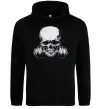 Жіноча толстовка (худі) Череп з гантелею Чорний фото