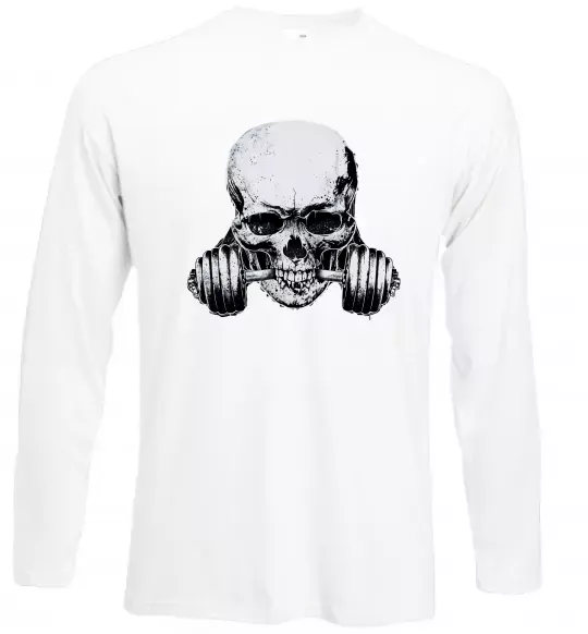 Лонгслив Череп з гантелею Белый фото