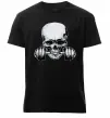 Чоловіча преміум футболка Череп з гантелею Чорний фото