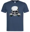 Мужская футболка Череп з гантелею Темно-синий фото