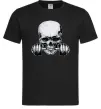 Мужская футболка Череп з гантелею Черный фото