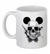 Чашка керамічна Череп з метеликом та вухами Білий Чашка керамічна Череп з метеликом та вухами Білий фото