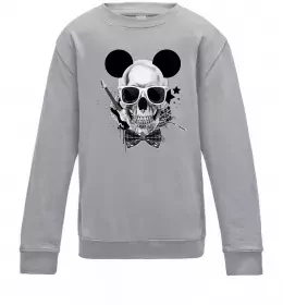 Детский Свитшот Череп з ірокезом Черный фото