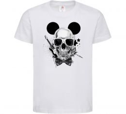 Детская футболка Череп з метеликом та вухами