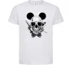 Детская футболка Череп з метеликом та вухами Белый фото