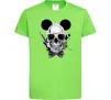 Детская футболка Череп з метеликом та вухами Лаймовый фото
