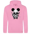 Женская толстовка (худи) Череп з метеликом та вухами Розовый фото