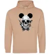 Жіноча толстовка (худі) Череп з метеликом та вухами Пісочний Жіноча толстовка (худі) Череп з метеликом та вухами Пісочний фото