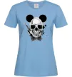 Женская футболка Череп з метеликом та вухами Голубой фото