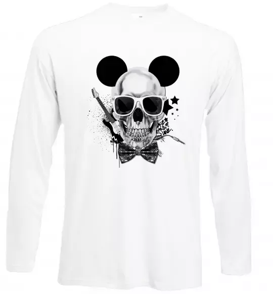 Лонгслів Череп з метеликом та вухами Білий фото