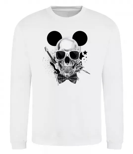 Світшот Череп з метеликом та вухами Білий фото